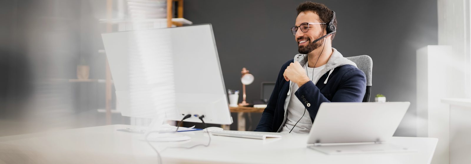 Sales professional on a coaching call